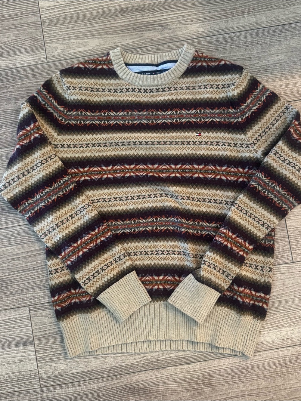 Tommy Hilfiger Multicolor Fair Isle Crewneck Sweater - Beige Base